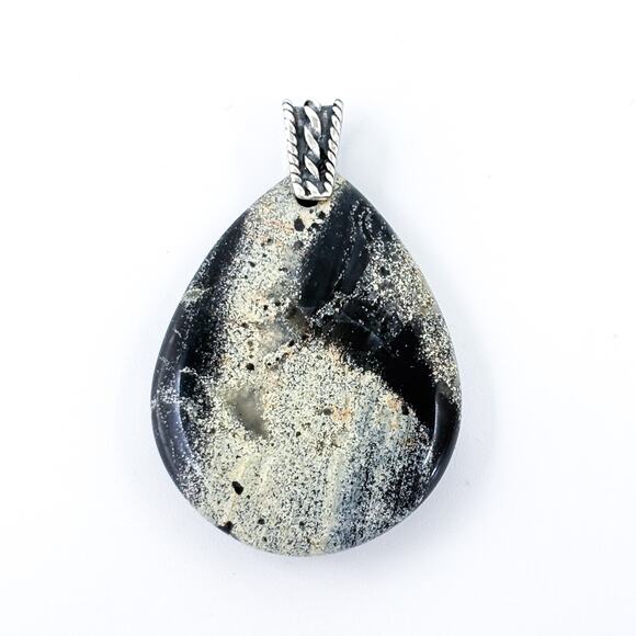 Vintage Sterling Silver 925 Apache Gold Teardrop Pendant | Gemstone - Picture 2 of 6